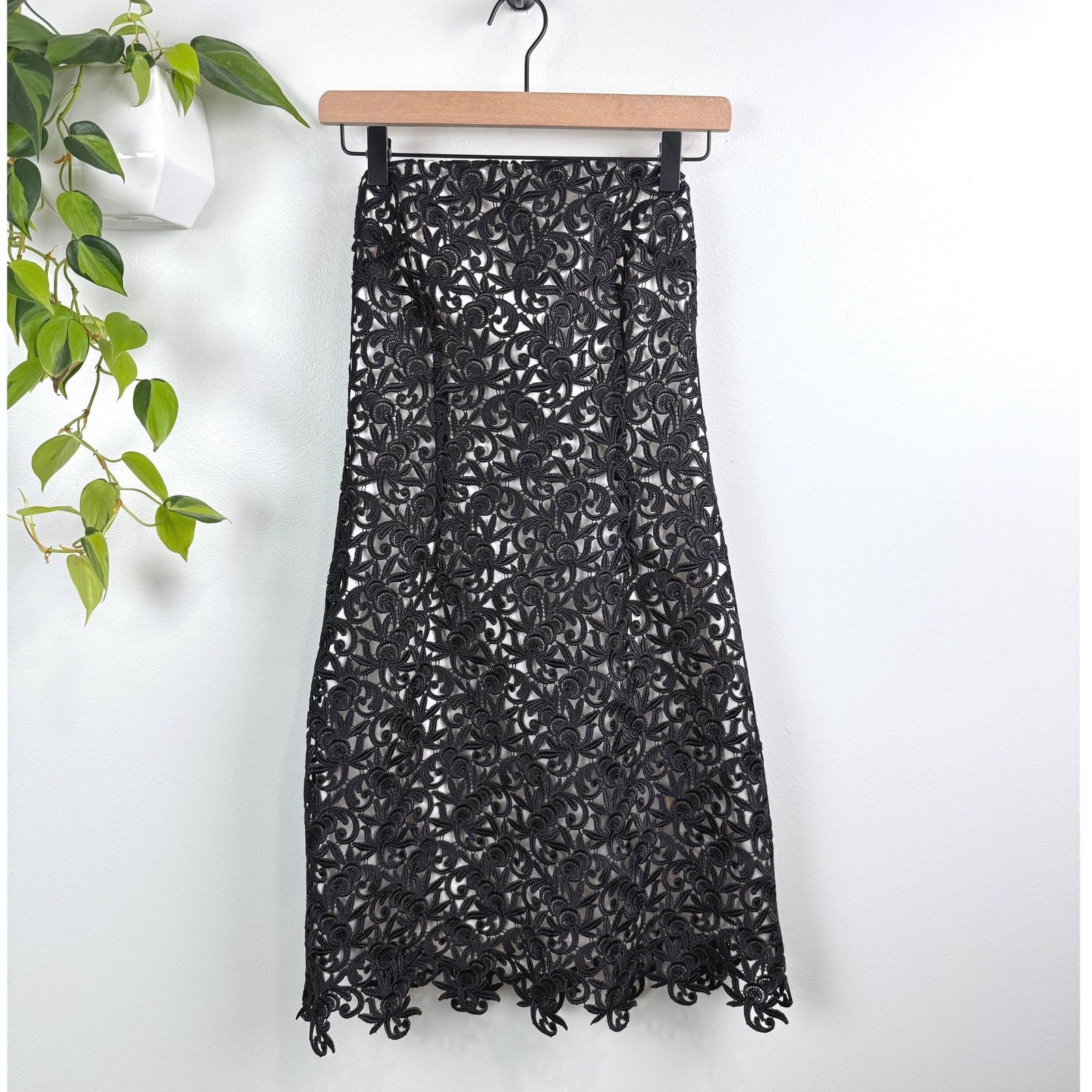 Laundry By Shelli Segal Black Lace Strapless Cocktail Dress Cream Lining Size 6